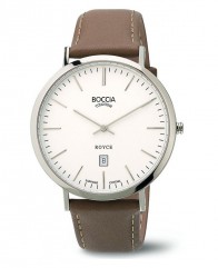 Montre extra plate, verre saphir, cuir marron