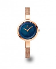 Petite Montre femme Obaku, cadran bleu