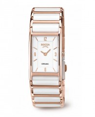 Bracelet montre céramique femme finition Or rose