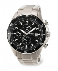 Chrono sport  pour homme titane et  cadran noir