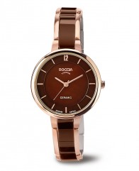 Montre dame titane et céramique brune