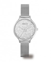  OBAKU : Montre argentée et pailletée pour femme