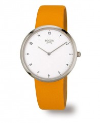 Montre femme Boccia bracelet cuir orange