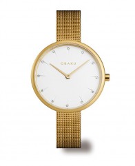 Montre femme OBAKU gold et cristaux swarovski