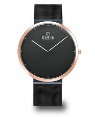 Montre noire extra plate pour homme