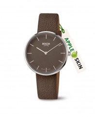 Montre dame Boccia Titanium sur cuir végétal