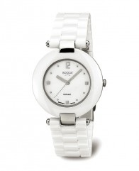 Montre céramique blanche et verre saphir.