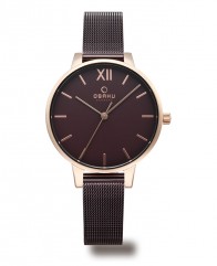Montre femme milanais brun
