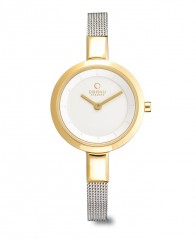 Montre femme acier bicolore