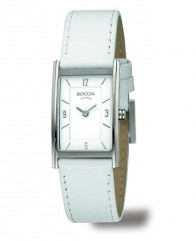 Montre rectangulaire cuir blanc 