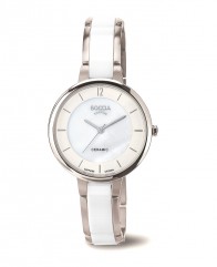 Montre bracelet titane et céramique blanche