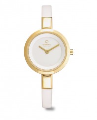Obaku dorée cuir blanc