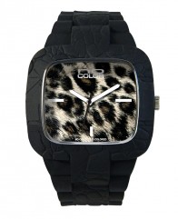 Montre cadran léopard en Silicone
