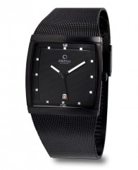 Montre acier PVD noir maille milanaise