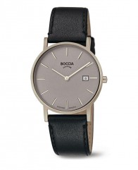 Montre pour homme Boccia cuir noir