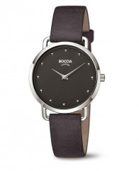 Femme bracelet cuir anthracite marque Boccia