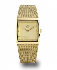Montre femme OBAKU acier jaune et cristaux swarovski