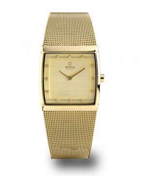 Montre femme OBAKU acier jaune et cristaux swarovski